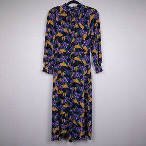 Adrianna Papell Leafy Hearts mock neck midi dress-8